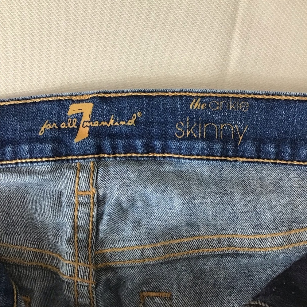 7 For All Mankind Blue The Ankle Skinny Jeans - Picture 6 of 16
